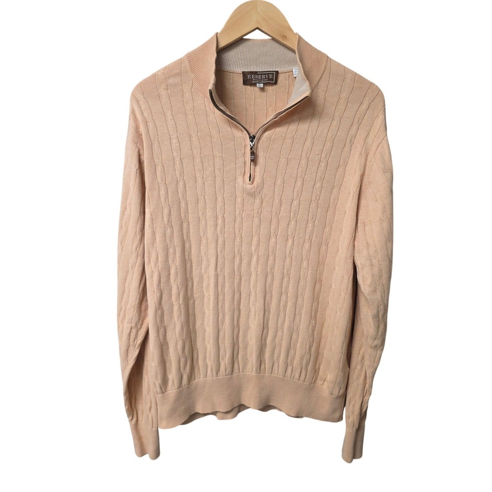 Patrick James Reserve Silk Cashmere Cotton Blend Quarter Zip Sweater‎ Mens L EUC